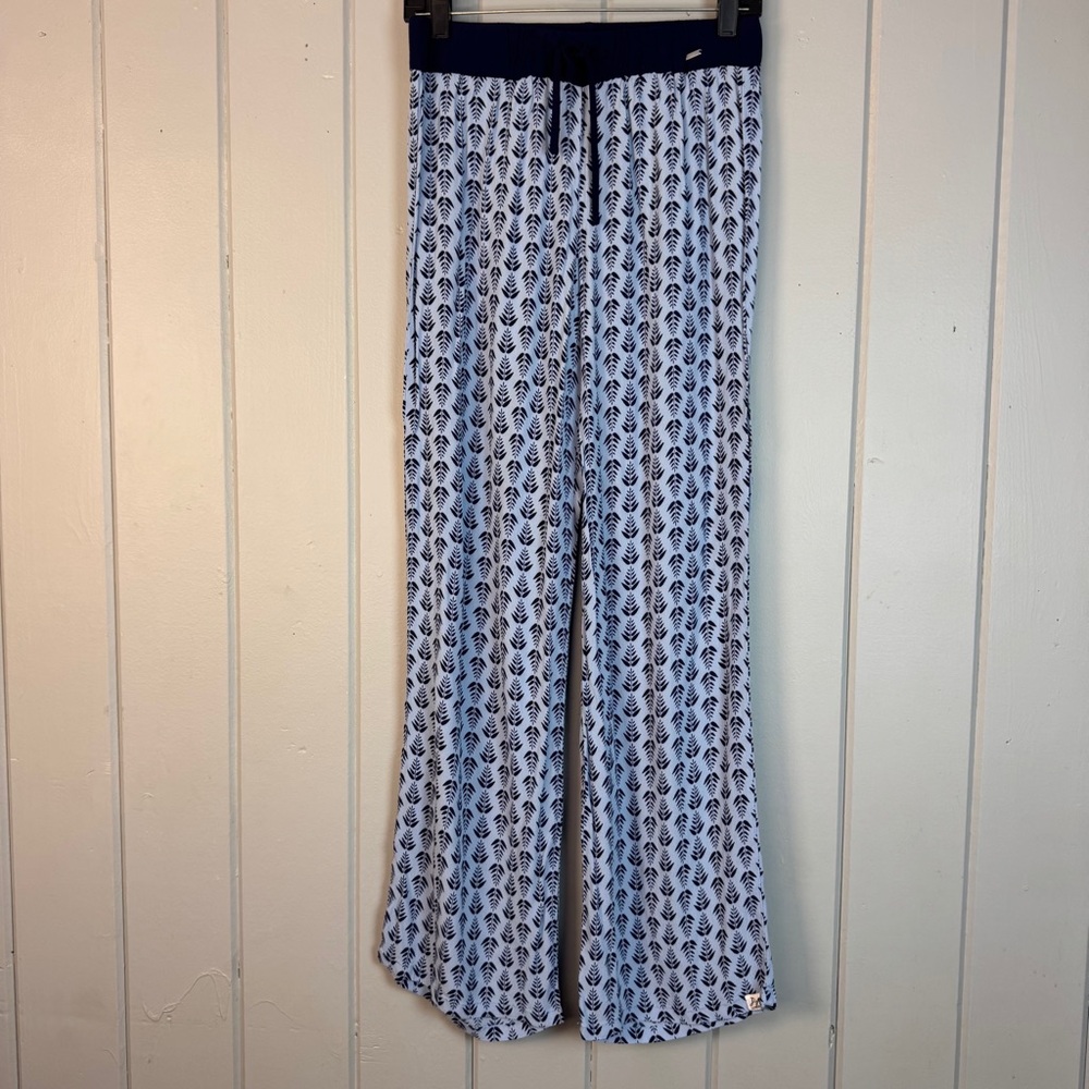 Pretty‎ You London - Ecovero Blue Pajama Pyjama Pants Leaf Pattern Size 8